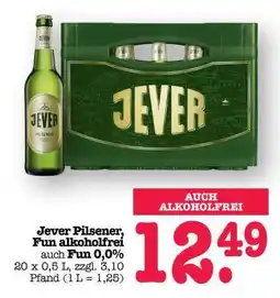 Scheck-in-Center Jever Pilsener, Fun alkoholfrei Angebot