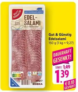 Scheck-in-Center Gut & Günstig Edelsalami Angebot