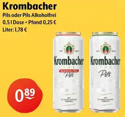 Getränke Hoffmann Krombacher Pils oder Pils Alkoholfrei Angebot