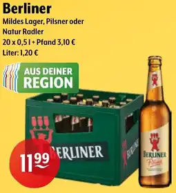 Getränke Hoffmann Berliner Mildes Lager, Pilsner oder Natur Radler Angebot