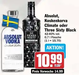 AEZ Absolut, Koskenkorva Climate oder Three Sixty Black Angebot