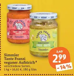 tegut Simmler tante franzi veganer aufstrich Angebot