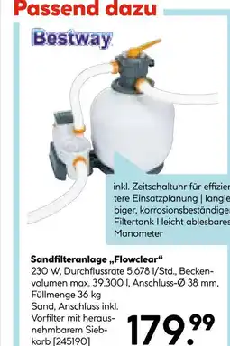 Hellweg Bestway sandfilteranlage flowclear Angebot