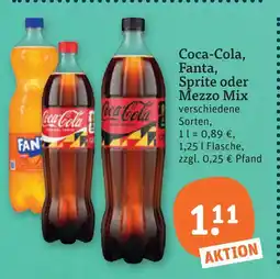tegut Coca-cola, fanta, sprite oder mezzo mix Angebot