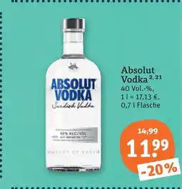 tegut Absolut vodka Angebot