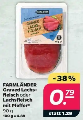 NETTO Farmländer Graved Lachsfleisch oder Lachsfleisch mit Pfeffer 90g Angebot