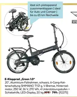 Hellweg E-klapprad green 1.0 Angebot