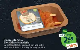 tegut Biokreis tegut... bio-hähnchenspieße Angebot