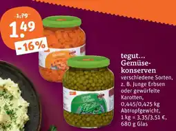 tegut Tegut... gemüsekonserven Angebot