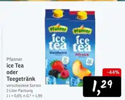 KONSUM Pfanner ice tea oder teegetränk Angebot