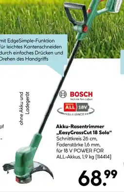 Hellweg Bosch akku-rasentrimmer easygrasscut 18 solo Angebot