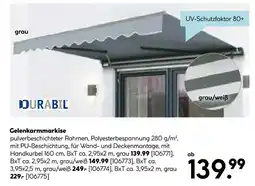 Hellweg Durabil gelenkarmmarkise grau 2,95x2 m Angebot