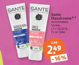 tegut Sante handcreme Angebot