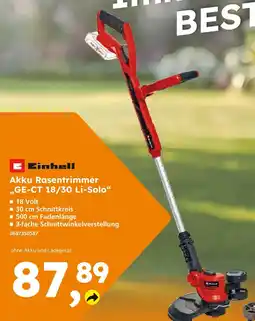 Globus Baumarkt Einhell akku rasentrimmer ge-ct 18/30 li-solo Angebot