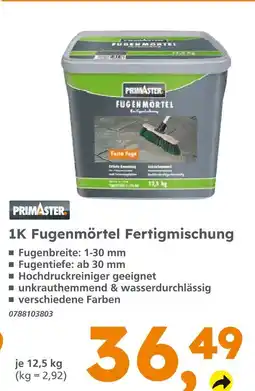 Globus Baumarkt Primaster 1k fugenmörtel fertigmischung Angebot