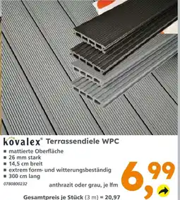 Globus Baumarkt Kovalex terrassendiele wpc anthrazit Angebot