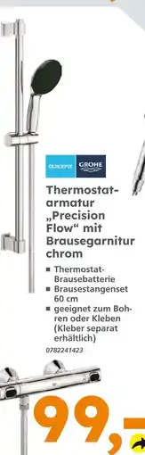 Globus Baumarkt Grohe thermostatarmatur „precision flow“ mit brausegarnitur Angebot