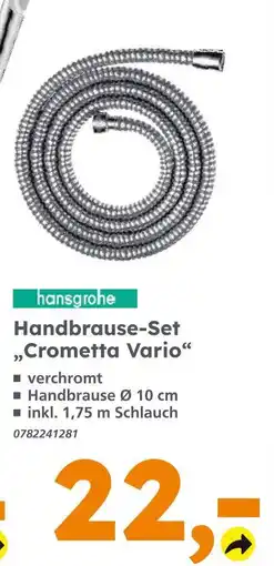 Globus Baumarkt Hansgrohe handbrause-set „crometta vario“ Angebot