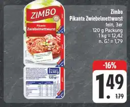 E-Center Zimbo pikante zwiebelmettwurst Angebot