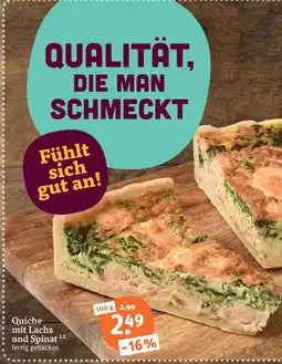 tegut Quiche mit lachs und spinat Angebot
