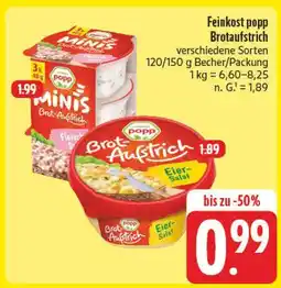 E-Center Feinkost popp brotaufstrich minis Angebot