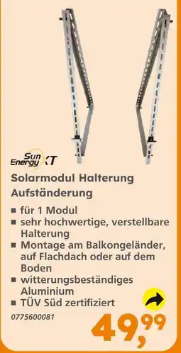 Globus Baumarkt Sun energy xt solarmodul halterung aufständerung Angebot