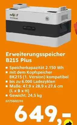 Globus Baumarkt Erweiterungsspeicher b215 plus Angebot