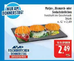 Marktkauf Matjes-, bismarck- oder seelachsbrötchen Angebot
