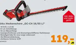 Globus Baumarkt Einhell akku heckenschere „gc-ch 18/50 li“ Angebot