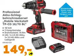 Globus Baumarkt Einhell akku-schlagbohrschrauberset „mobile werkstatt tp-cd 18/70 bl“ Angebot