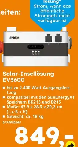 Globus Baumarkt Solar-inselösung ev3600 Angebot