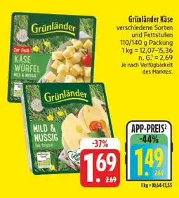 E-Center Grünländer käse würfel mild & nussig Angebot