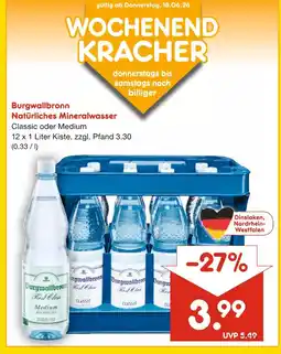 Netto Marken-Discount Burgwallbronn natürliches mineralwasser Angebot