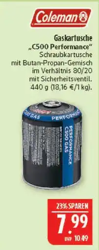Marktkauf Coleman c500 performance gaskartusche Angebot