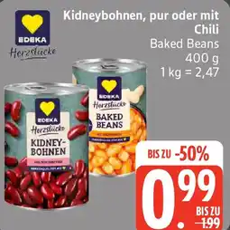 Edeka EDEKA Herzstücke Kidneybohnen, pur oder mit Chili Baked Beans Angebot