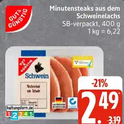 Edeka GUTS GÜNSTIG Minutensteaks aus dem Schweinelachs Angebot
