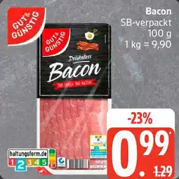 Edeka GUT& GÜNSTIG Bacon SB-verpackt Angebot