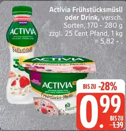 Edeka Activia Frühstücksmüsli oder Drink Angebot
