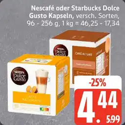 Edeka Nescafé oder Starbucks Dolce Gusto Kapseln Angebot