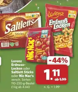 Combi Lorenz Erdnuss-Locken oder Saltlett Sticks oder Nic Nac's Angebot