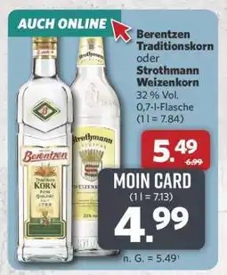 Combi Berentzen Traditionskorn oder Strothmann Weizenkorn Angebot