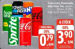 Edeka Coca-Cola, Powerade oder Fuze Tea Angebot
