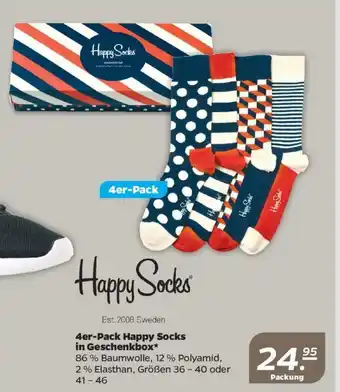 NETTO 4er Pack Happy Socks in Geschenkbox Angebot