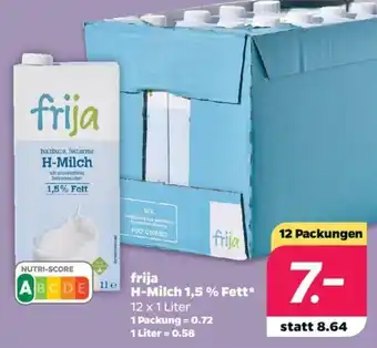 NETTO Frija H-Milch 1,5% Fett 12x1L Angebot