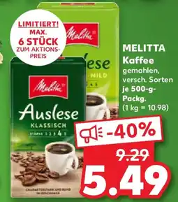 Kaufland MELITTA Kaffee Angebot