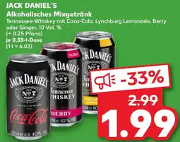 Kaufland JACK DANIEL'S Alkoholisches Mixgetränk Angebot