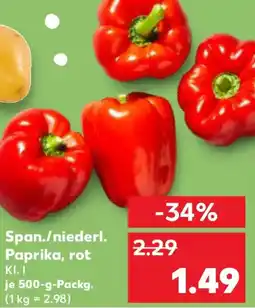 Kaufland Span./niederl. Paprika, rot Angebot