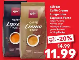 Kaufland KÄFER Caffè Crema Lungo oder Espresso Forte Angebot