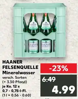 Kaufland HAANER FELSENQUELLE Mineralwasser Angebot