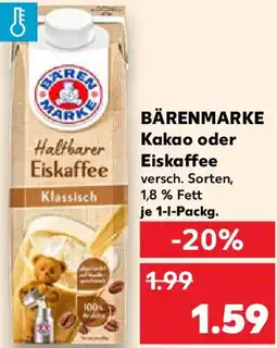 Kaufland BÄRENMARKE Kakao oder Eiskaffee Angebot